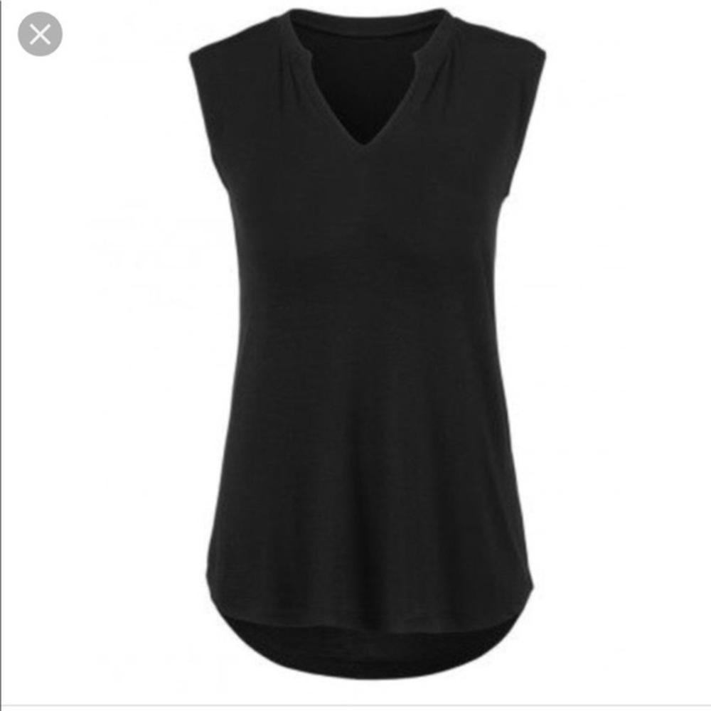 CAbi notch tee in black, xs